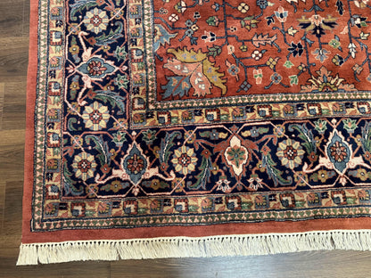 Indo Persian Heriz Rug 10x15 Handmade Wool With Allover Pattern And Vintage Charm