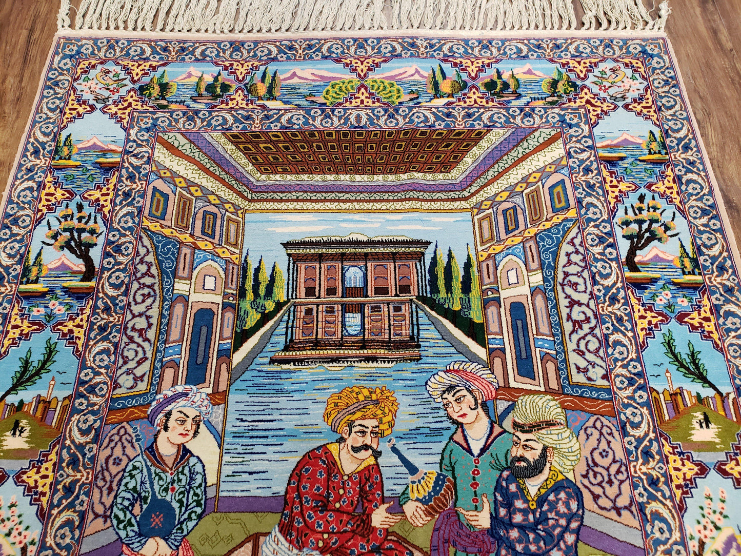 Persian Isfahan Pictorial Rug 3x5 – Kork Wool on Silk