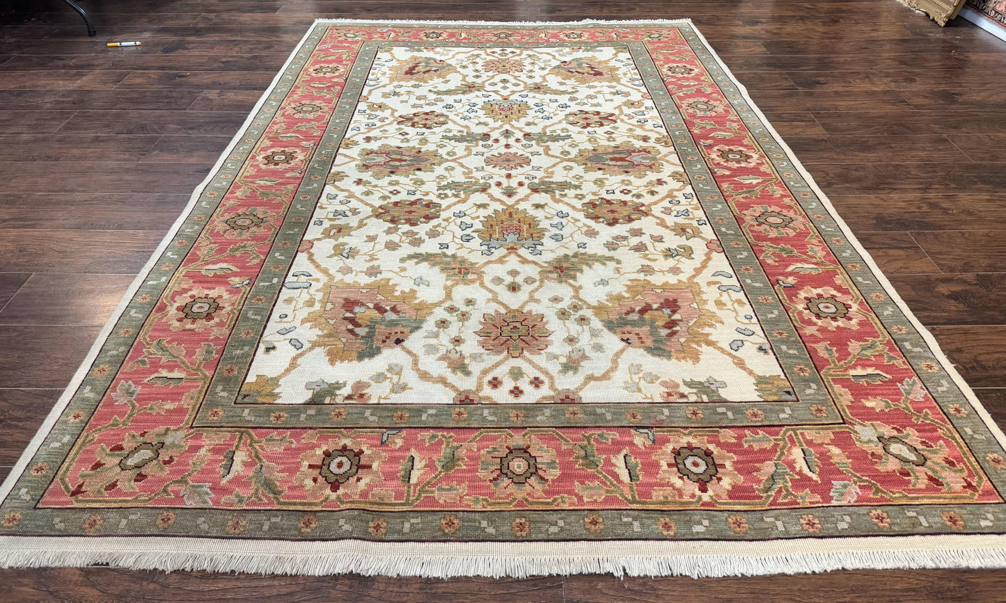 Flatweave Soumak Rug 6x9 Wool Handmade Floral Ivory Nourison