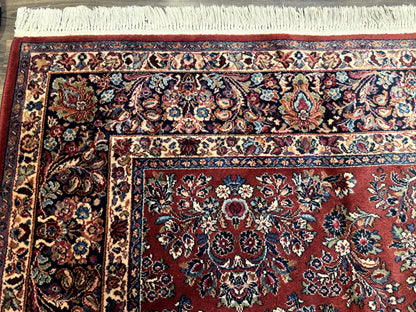 Karastan Rug 10x14, Red Sarouk #785, Wool Original 700 Series