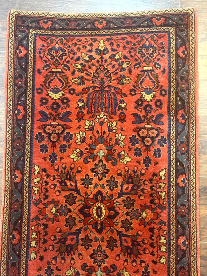 Antique Persian Sarouk Rug 2x4 Hand Knotted Wool Area Rug