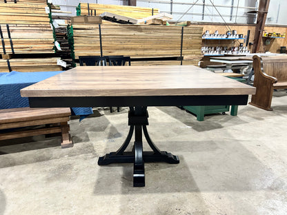 Aspen Pedestal Square Dining Table With Kiln Maple Top Custom Built To Order