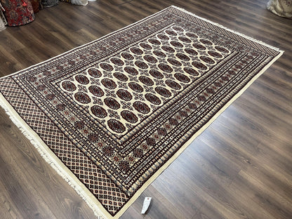 Pakistani Turkoman Rug 6x9 Hand Knotted Wool Oriental Carpet Yamud Bohemian Bokhara Rug