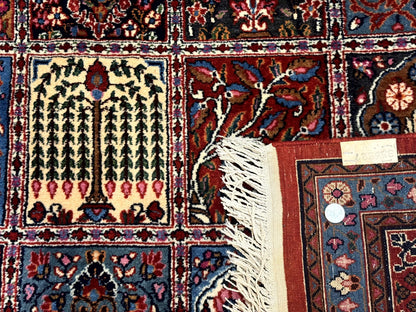 Persian Qum Rug 10x13 Panel Design Signed Red Multicolor 260 KPSI