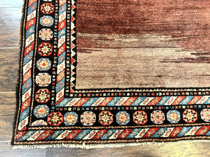 Antique Persian Rug 4x7 Handmade Sarab Tribal Wool Runner Open Field Rainbow Border