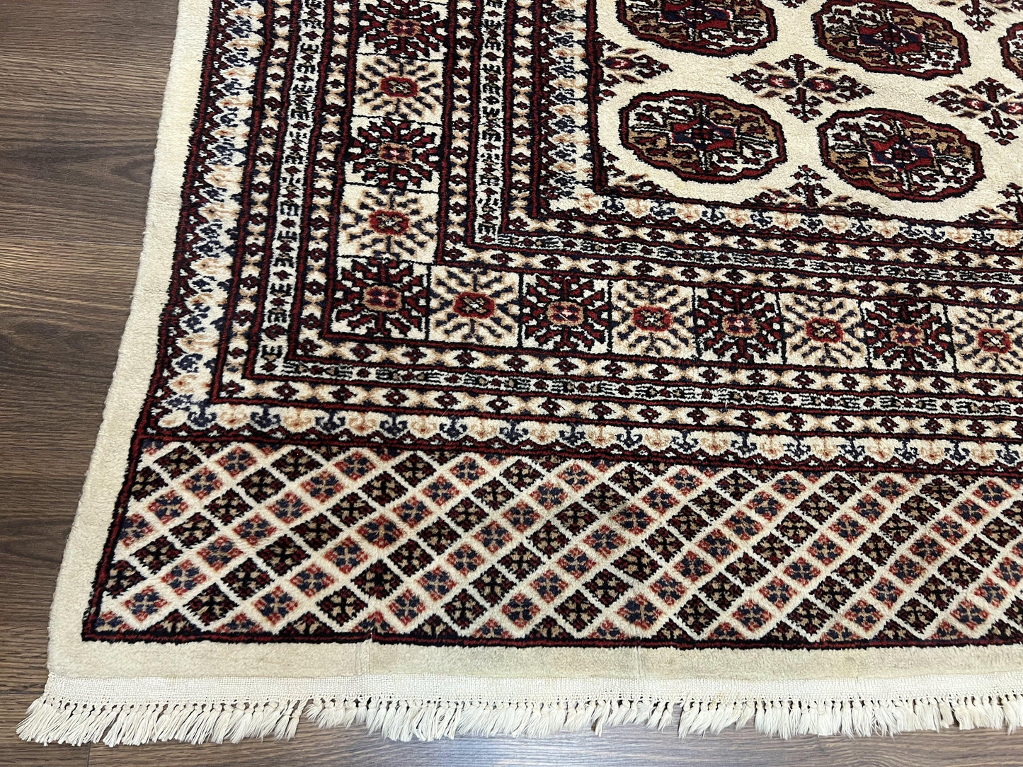 Pakistani Turkoman Rug 6x9 Hand Knotted Wool Oriental Carpet Yamud Bohemian Bokhara Rug