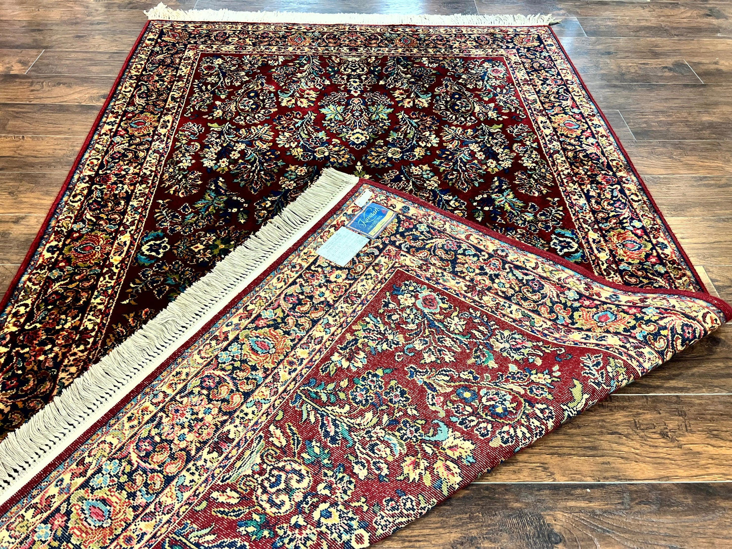 Karastan Red Sarouk Wool Rug 5.9 By 9 Vintage Oriental Carpet Original 700 Series