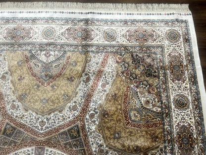 Turkish Silk Rug 8x10 Hereke Dome Design Bamboo Silk Carpet New