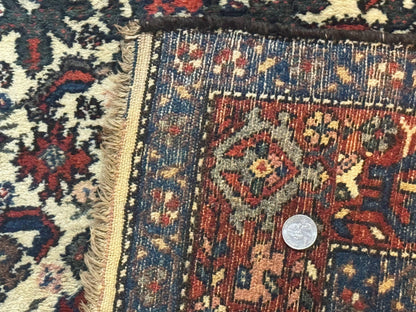 Persian Tribal Rug 3x5 Handmade Floral Roses Zanjan Antique Carpet