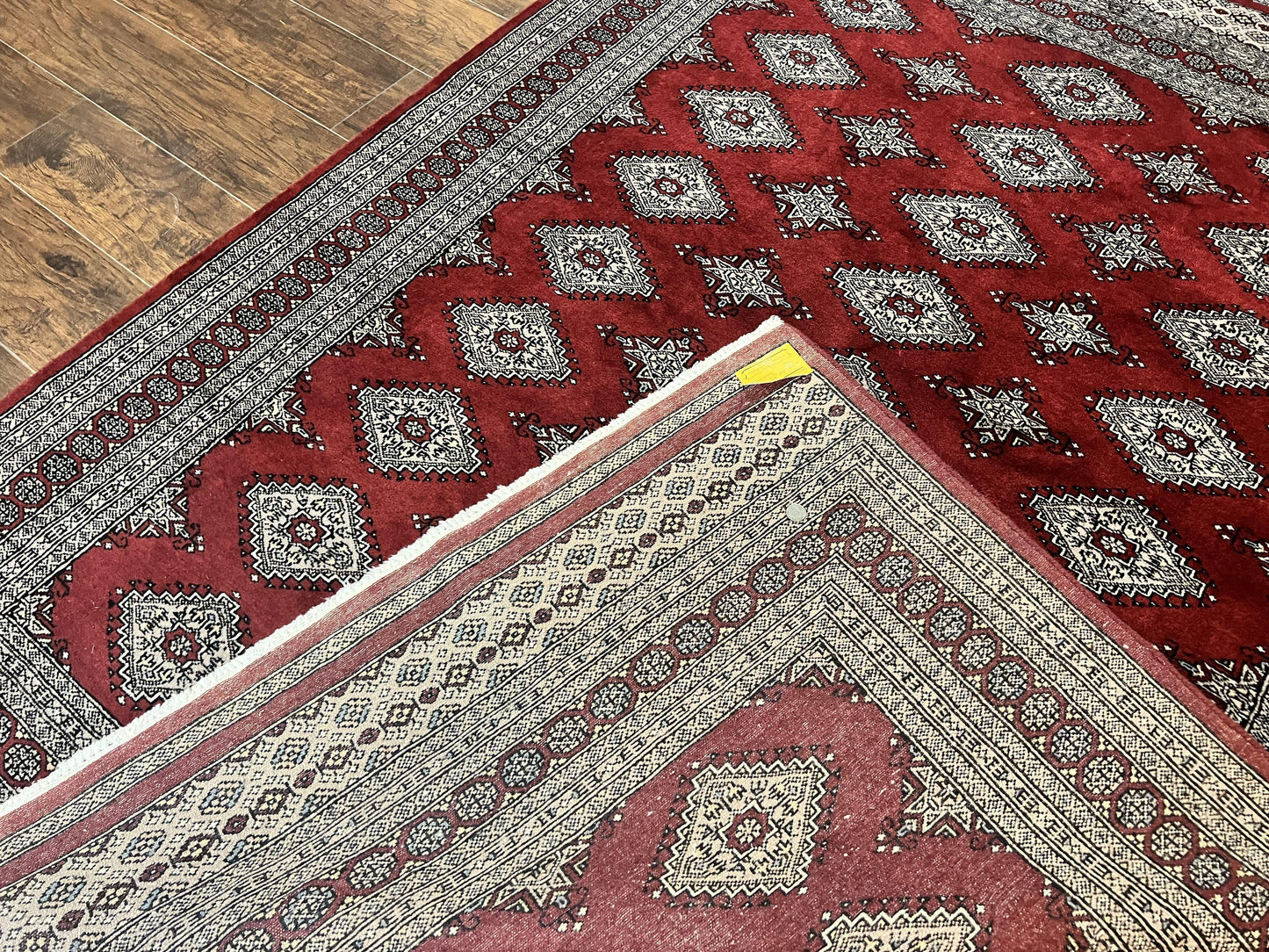 Pakistani Bokhara Rug 6x8 Handmade Wool Turkmen Carpet Vintage Red