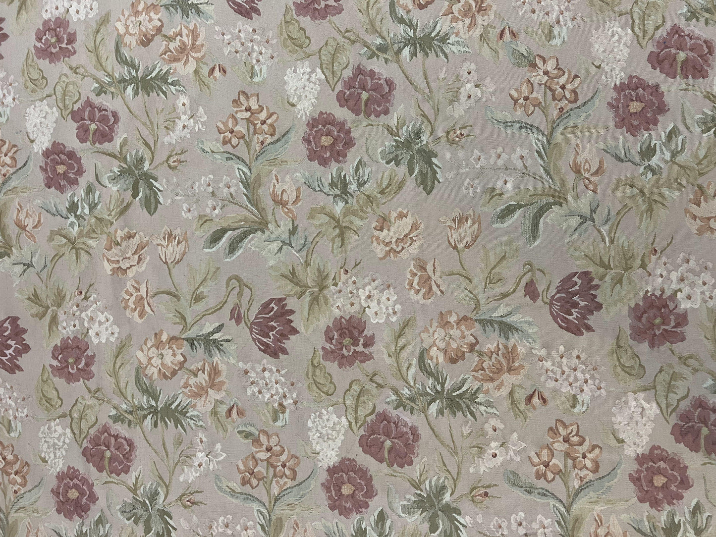 Aubusson Rug 9x12 Wool Handmade Floral Roses Pink Beige Mauve European French Design