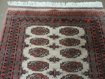 Bokhara Turkoman Rug Vintage Handmade Wool 4x6 Pakistan Carpet
