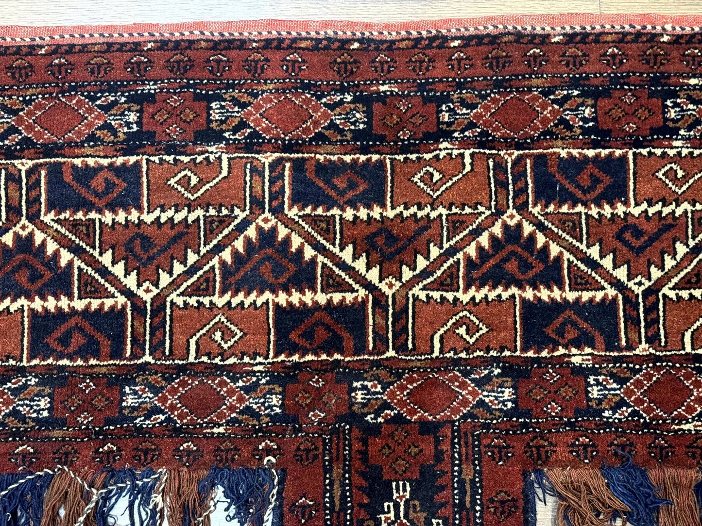 Antique Afghan Beshir Tent Header Rug Hand Knotted Wool Tribal Collectible