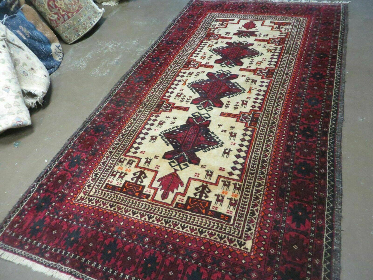 Vintage Turkoman Bokhara Wool Rug Handmade In Pakistan 46 By 82 Inches Natural Colors