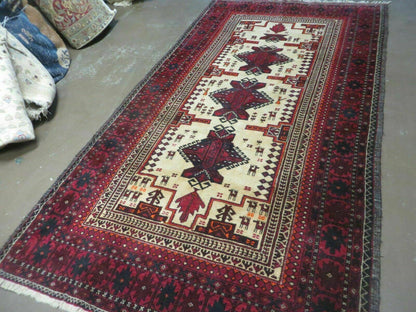 Vintage Turkoman Bokhara Wool Rug Handmade In Pakistan 46 By 82 Inches Natural Colors