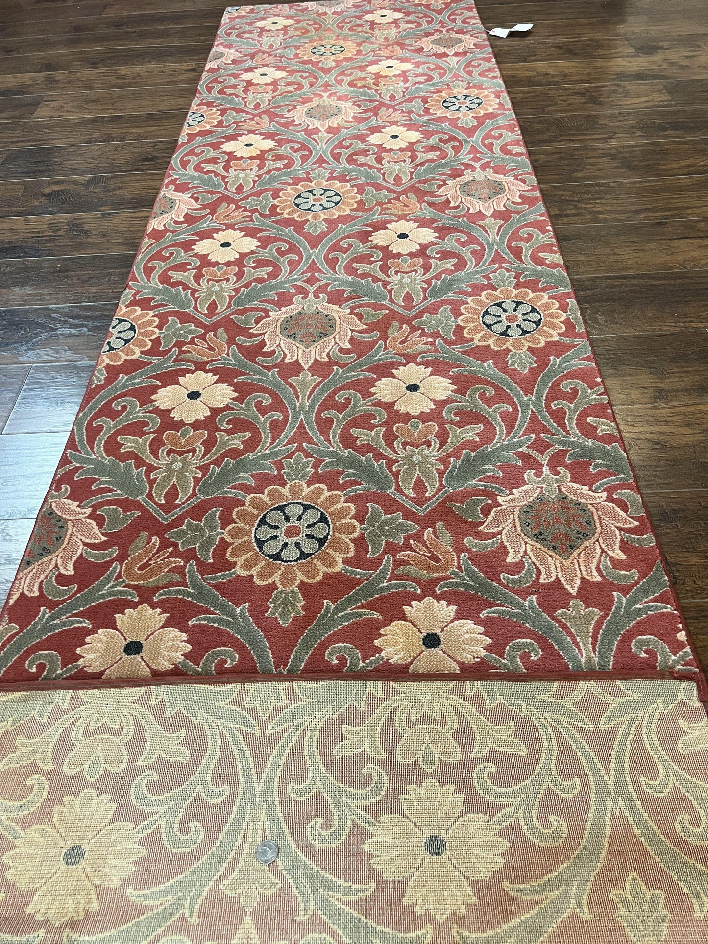 Runner Rug Floral Wool 3 x 14.7 Contemporary Power Loomed Hallway Rug
