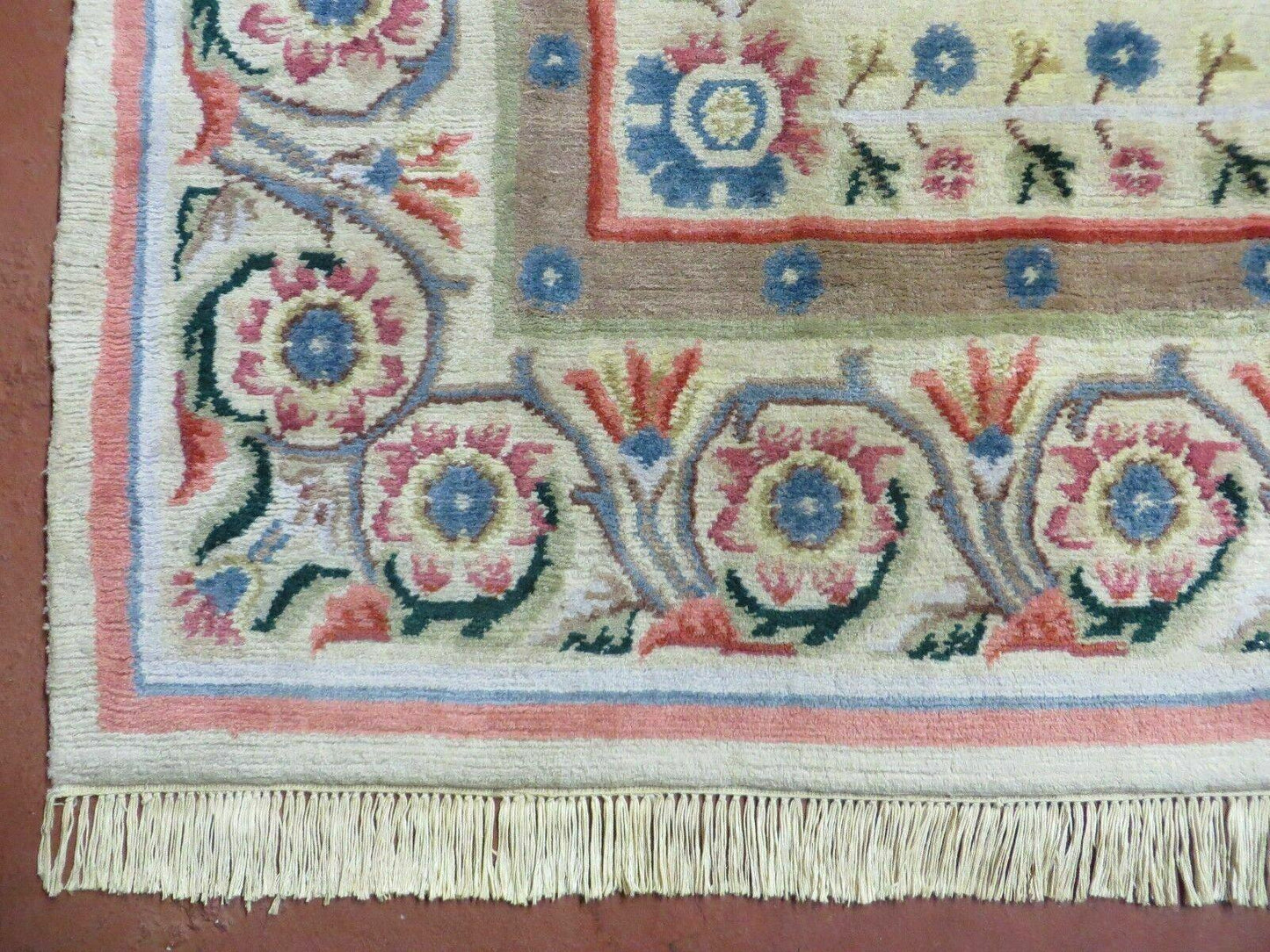 Aubusson Rug Vintage Handmade Wool 8x10