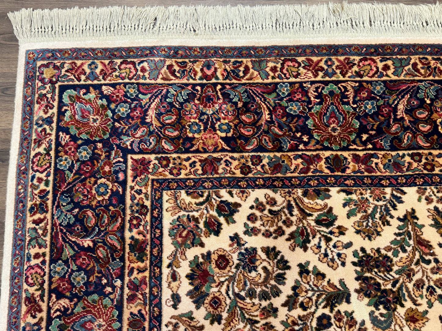 Karastan Rug Ivory Sarouk Wool Area Rug 8.8 X 10.6 Vintage Discontinued 700 Series