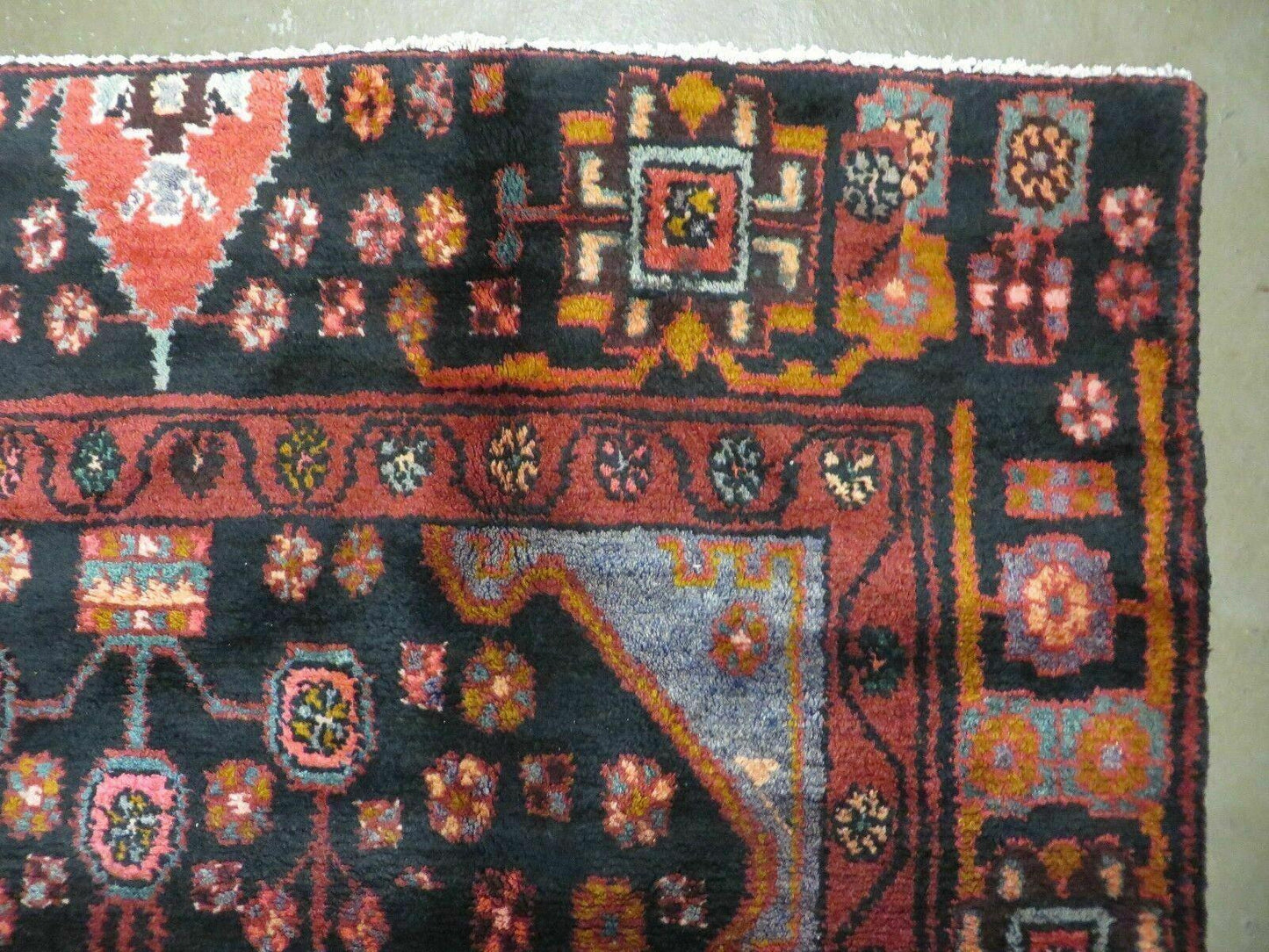 Antique Turkish Rug 4x10 Handmade Tribal Floral Wool Oriental Vintage Carpet
