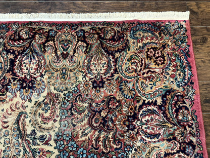 Antique Karastan Kirman Rug Imperial Kirman Ivory Eight Point Eight By Twelve Power Loomed Wool