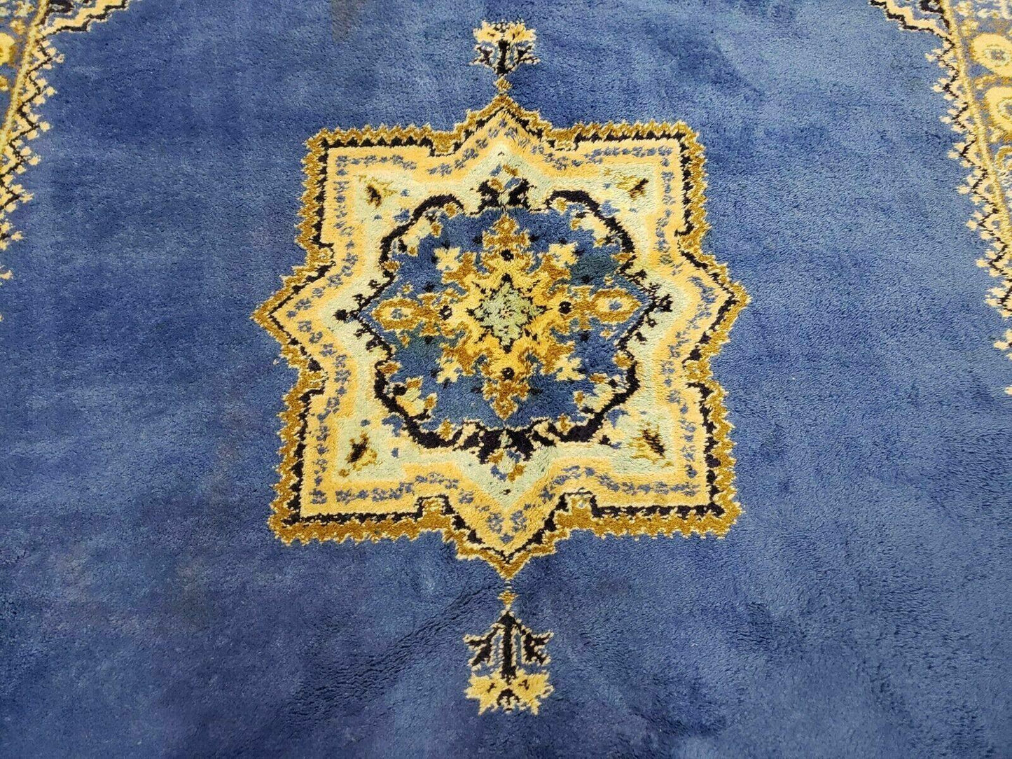 Moroccan Rabat Wool Rug 7 Ft By 10 Ft 5 In Handmade Blue Area Rug