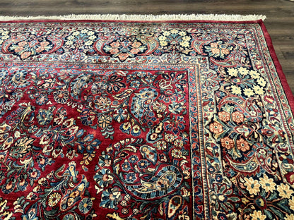 Antique Persian Sarouk Rug Palace Size 12x18 With Regal Floral Palmette