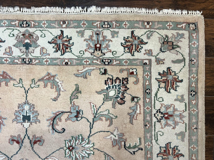 Indo Persian Rug 6x9 Handmade Vintage Wool Carpet With Floral Allover Design