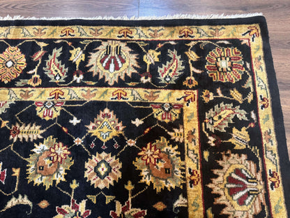 Indo Persian Mahal Rug 8x10 Hand Knotted Wool Oriental Carpet Black and Gold