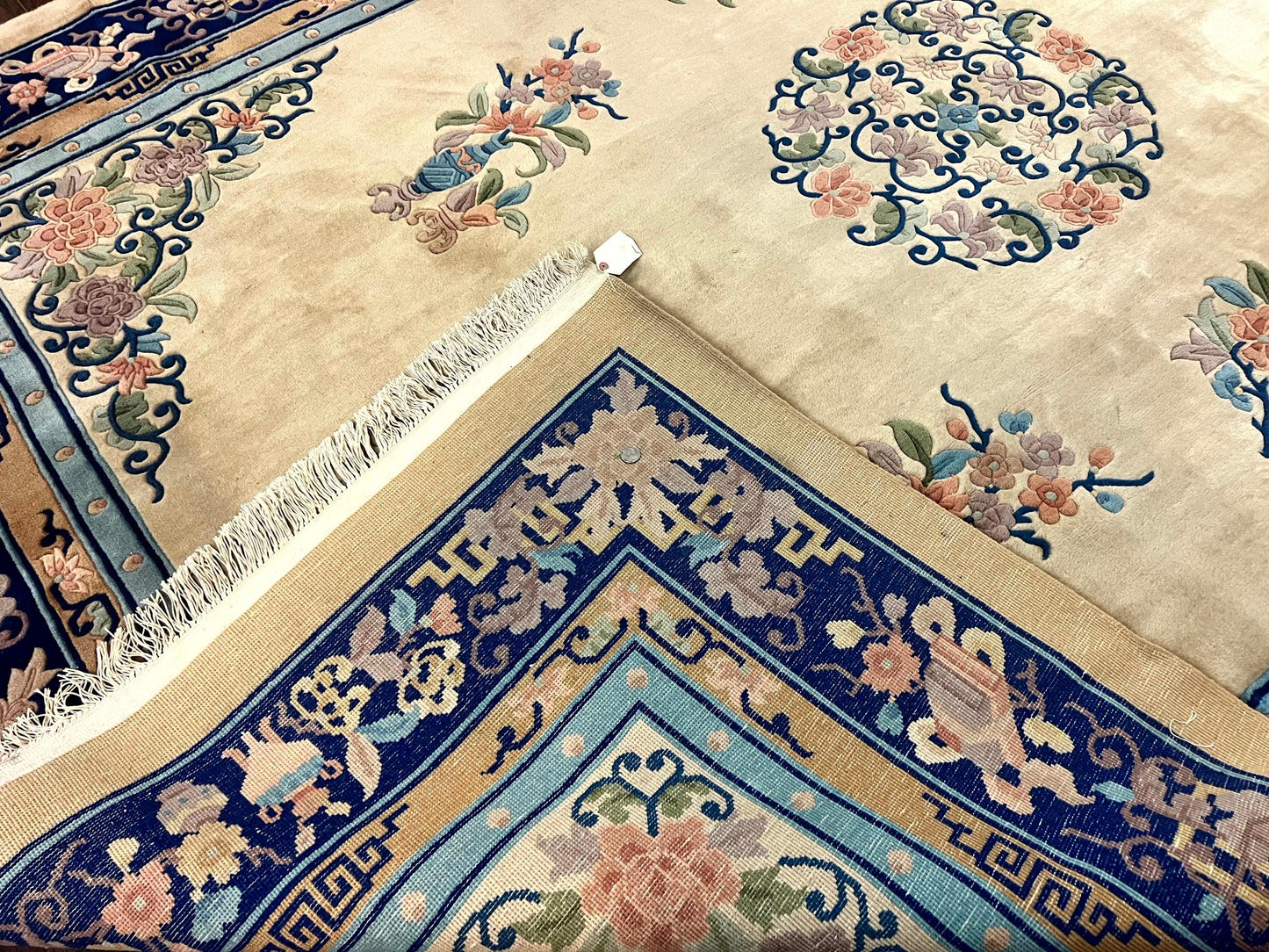 Chinese Wool Rug 8x11 Handmade Peking Art Deco