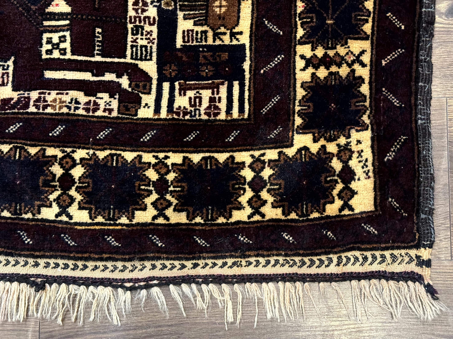 Persian Baluch Tribal Rug 4x6 Vintage Wool With Human And Bird Pictorials