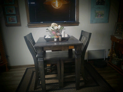 Square Farmhouse Dining Table With Java Legs Handcrafted Hardwood