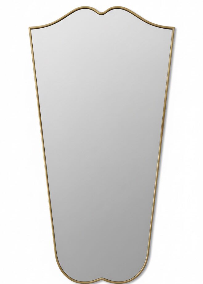 Gentle Wave Crest mirror isolated showing soft curved crest design