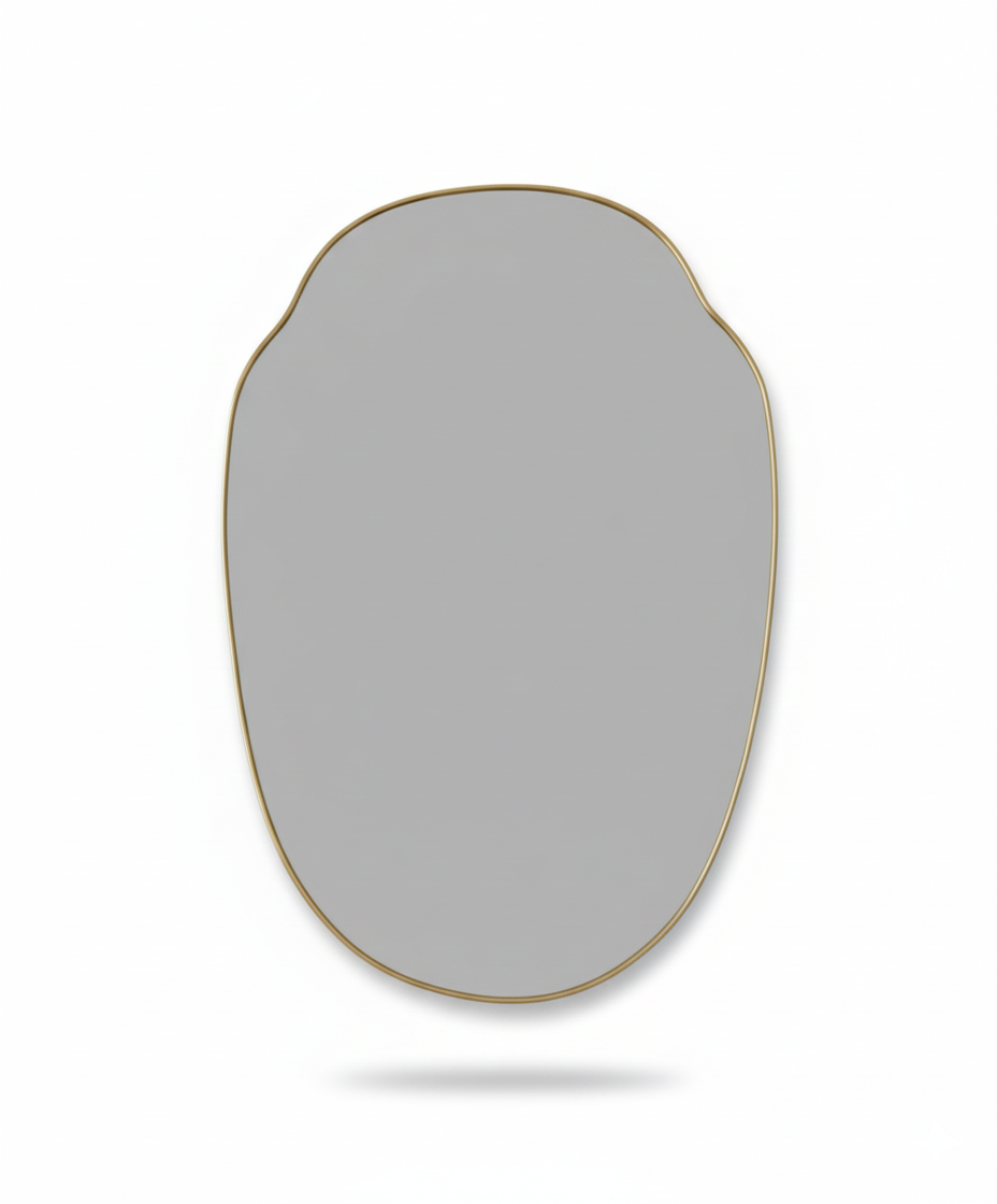 Modern brass vanity mirror