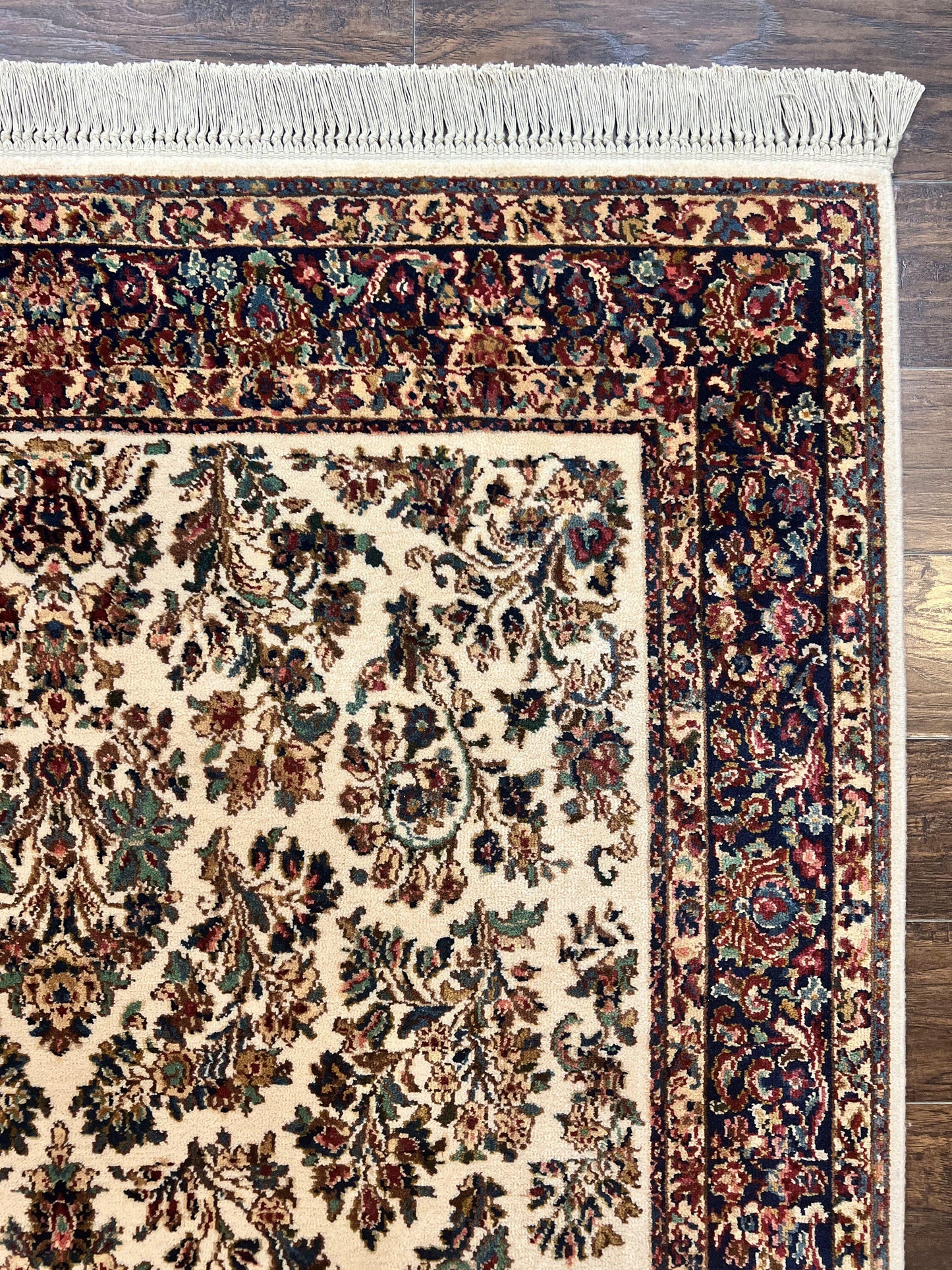 Karastan Rug Ivory Sarouk 5.9 x 9 Wool Vintage Original 700 Series