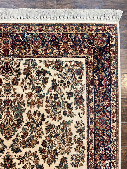 Karastan Rug Ivory Sarouk 5.9 x 9 Wool Vintage Original 700 Series