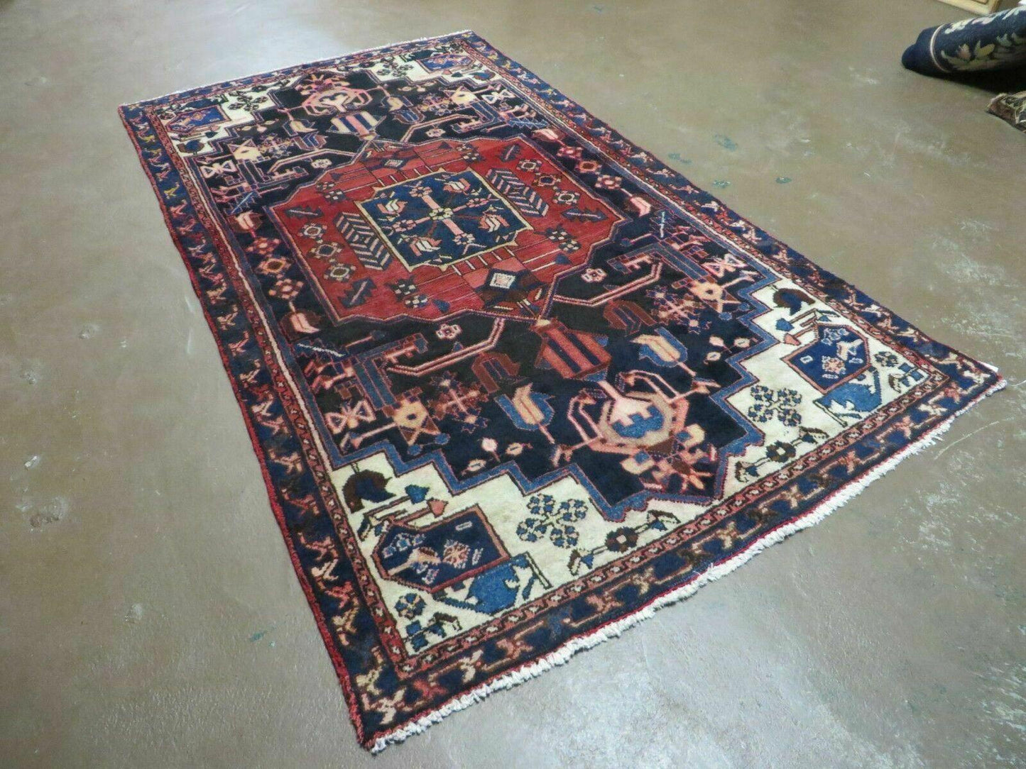 Antique Turkish Anatolian Wool Rug Handmade Vegetable Dye 47x82 Handwoven Classic Pattern