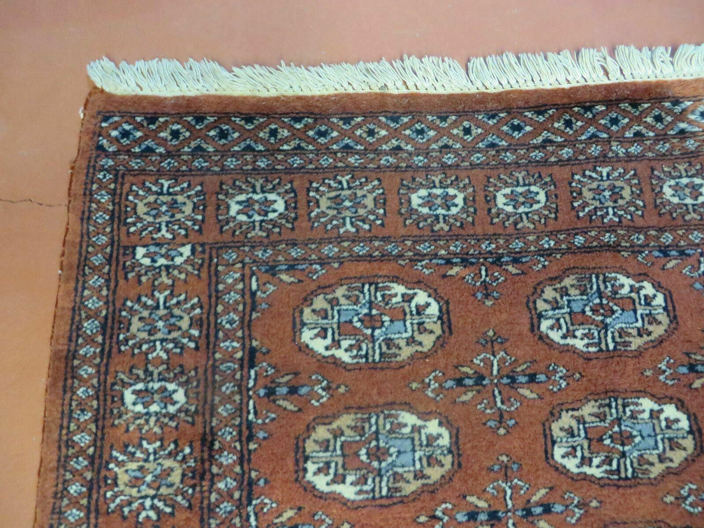 Turkoman Bokhara Wool Rug Vintage Handmade Pakistan 32x49 Fine Weave
