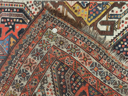 Antique Persian Qashqai Rug 5x8, Persian Tribal Rug, Khamseh Rug