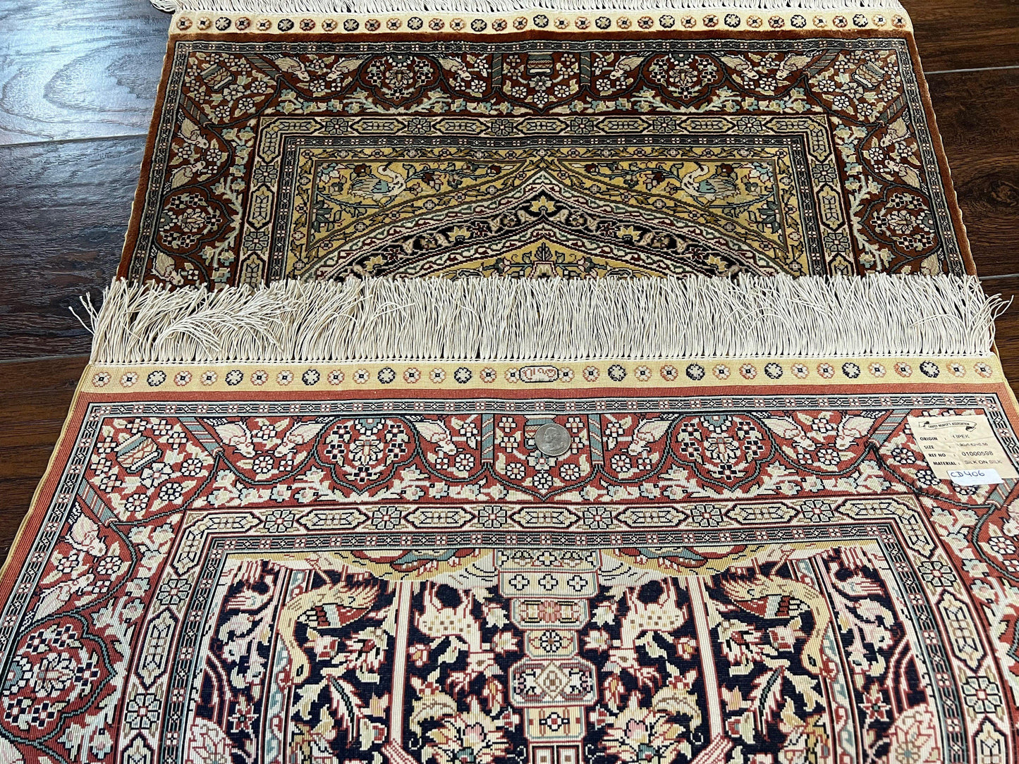 Turkish Hereke Silk Rug 2x3 Floral Vase Tree Of Life Birds Vintage Carpet