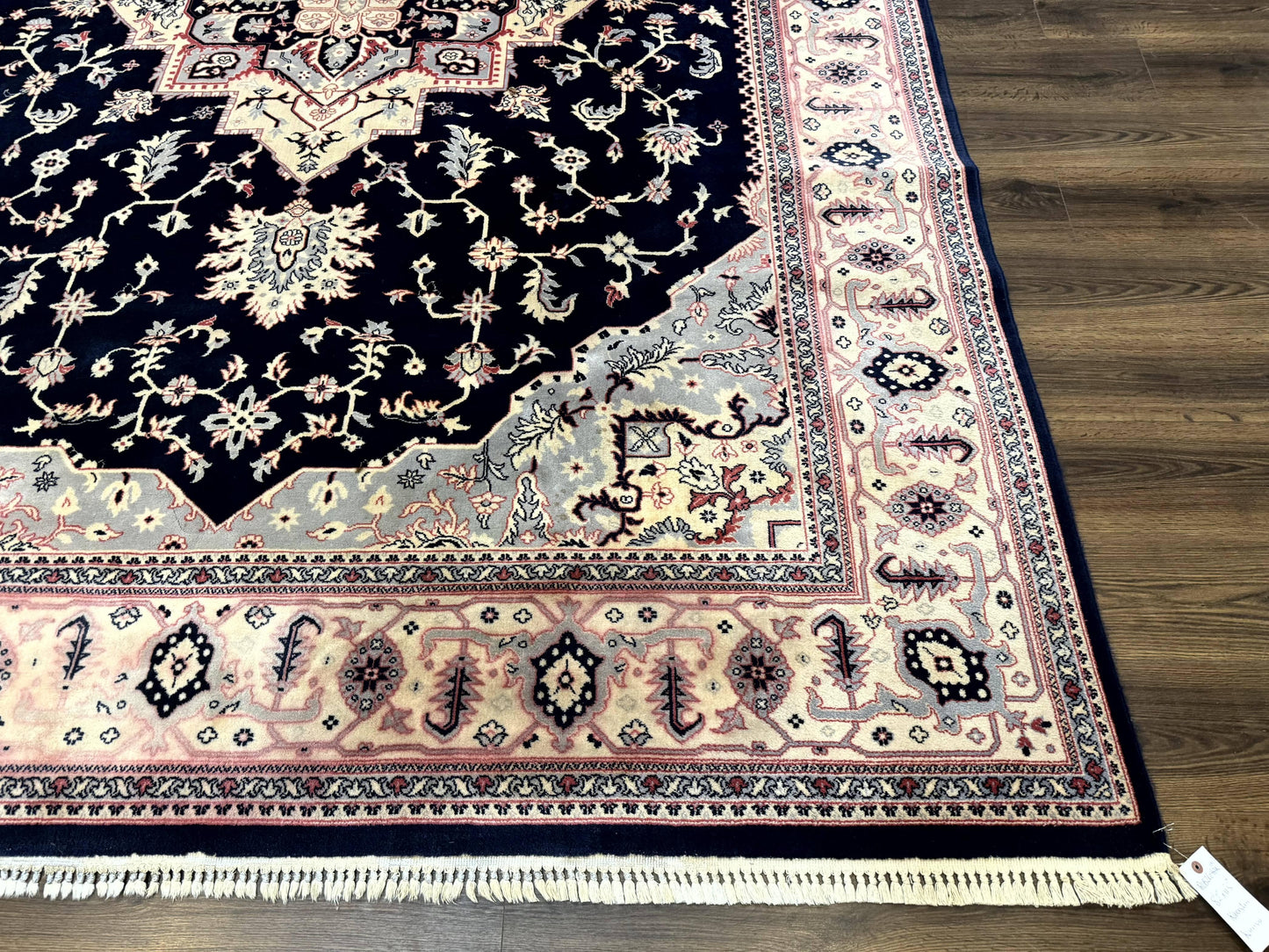 Karastan Rug Navy Serapi Kara Shah Wool Rug 8x11 Vintage Area Rug