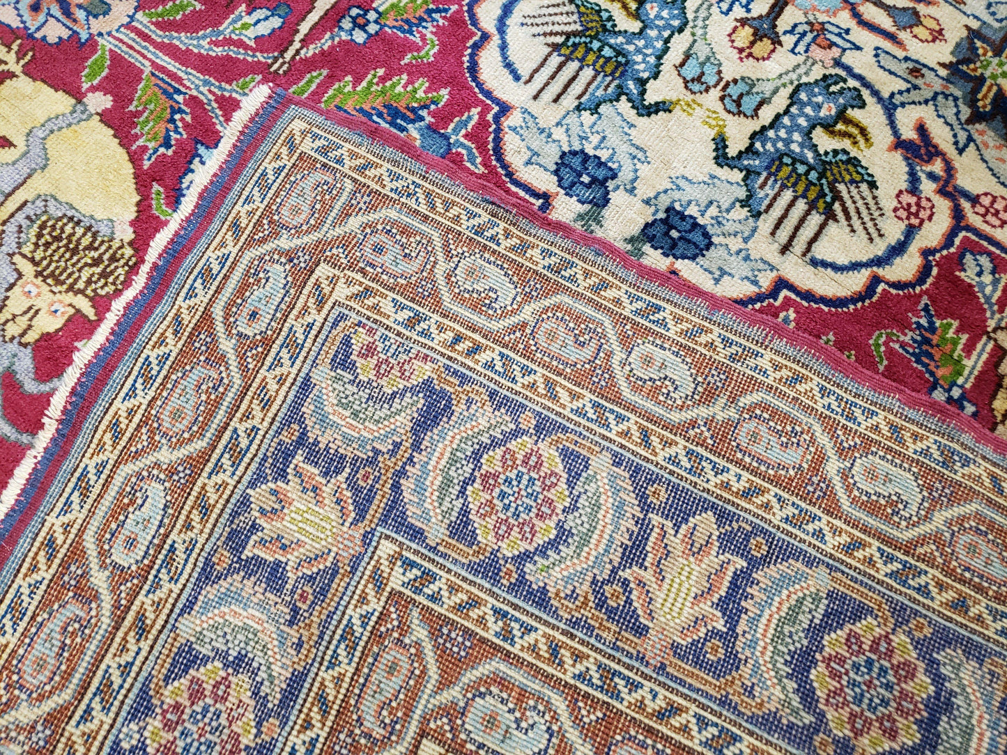 Turkish Sivas Area Rug Hand Knotted 8x11 Vintage Red Wool Oriental Carpet