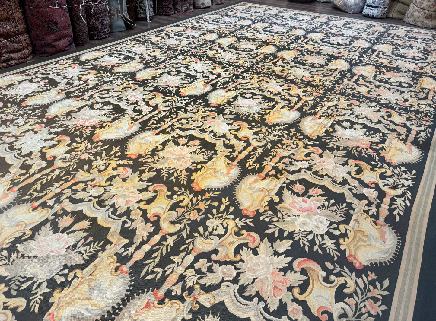 Palace Size Aubusson Rug 12x18 Vintage Handmade Handwoven Wool Masterpiece
