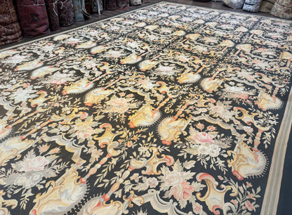 Palace Size Aubusson Rug 12x18 Vintage Handmade Handwoven Wool Masterpiece