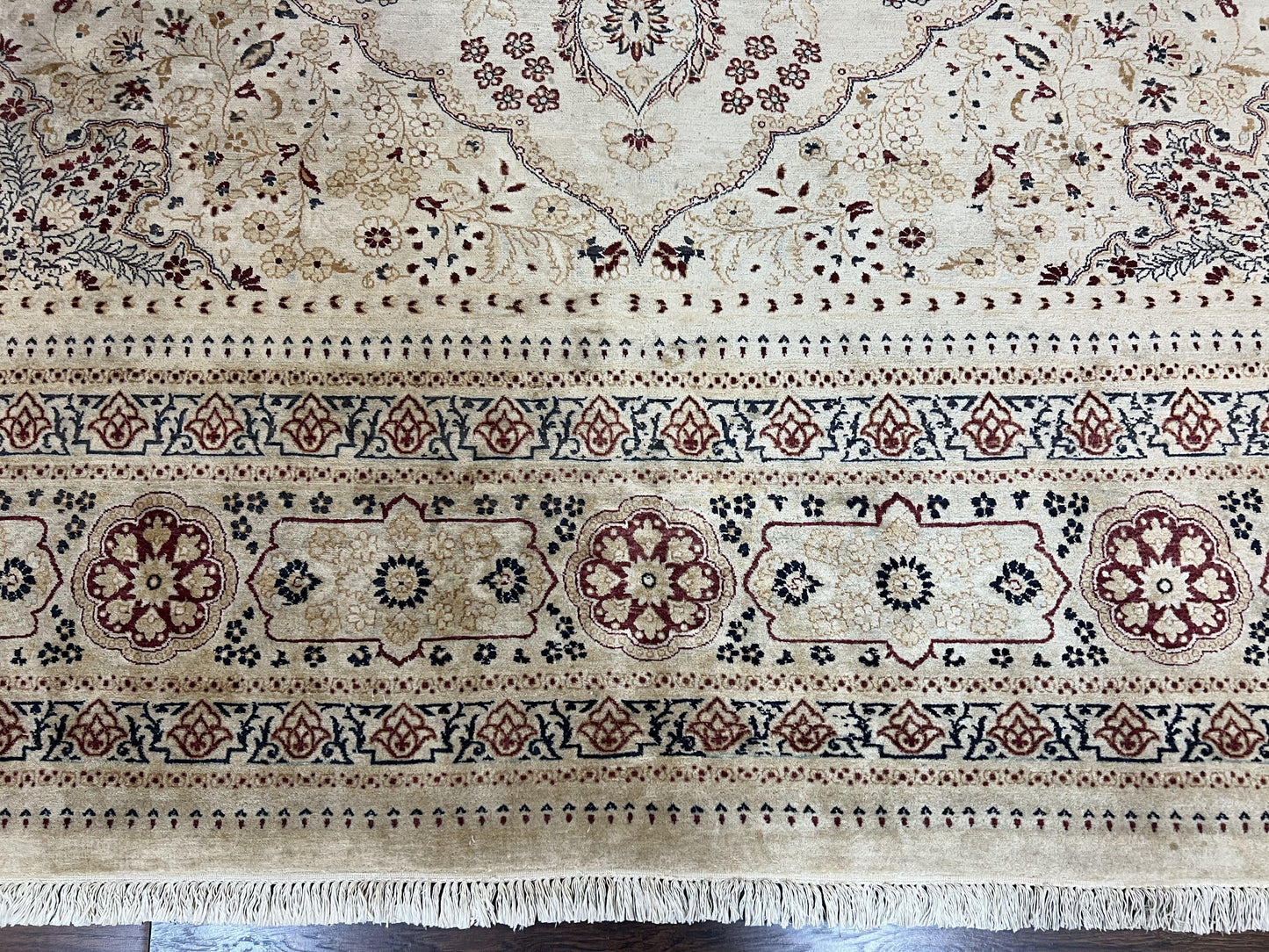 Persian Rug 9x11 Hand Knotted Wool Oriental Carpet Haji Jalili Ivory Cream