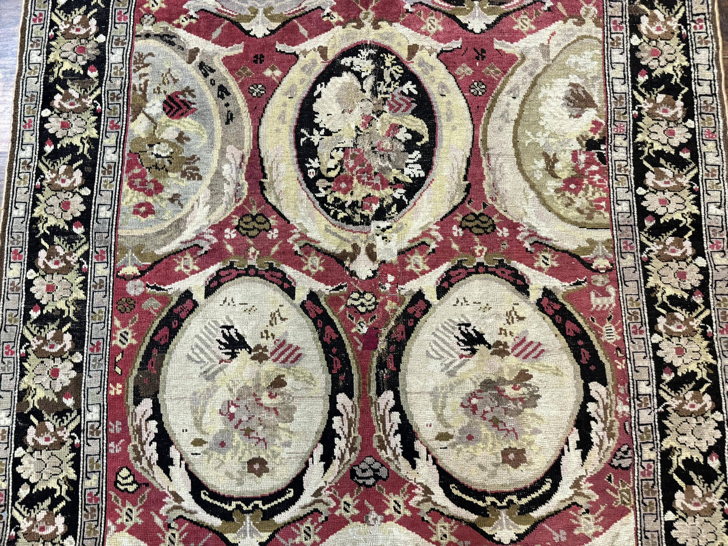 Antique Caucasian Karabakh Rug 5x10 Hand Knotted Wool Area Rug