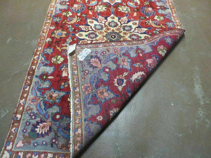 Antique Handmade India Floral Oriental Wool Rug With Vegetable Dyes 4x6 Vintage Persian Style