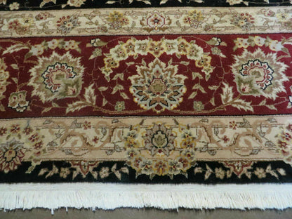 Vintage Chinese Silk Wool Rug Hand Knotted Oriental Floral 9 By 12 Feet With Silk Highlights
