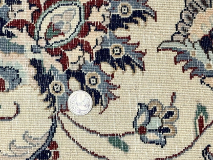 Pak Persian Rug 9x12, Maroon and Ivory, Wool Handmade Vintage