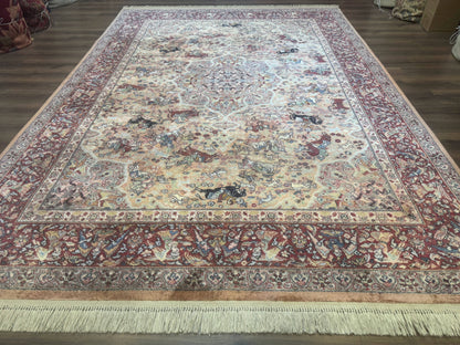 Karastan Wool Rug 8.8x12 Persian Hunting Pattern 723 Vintage Power Loomed Area Rug