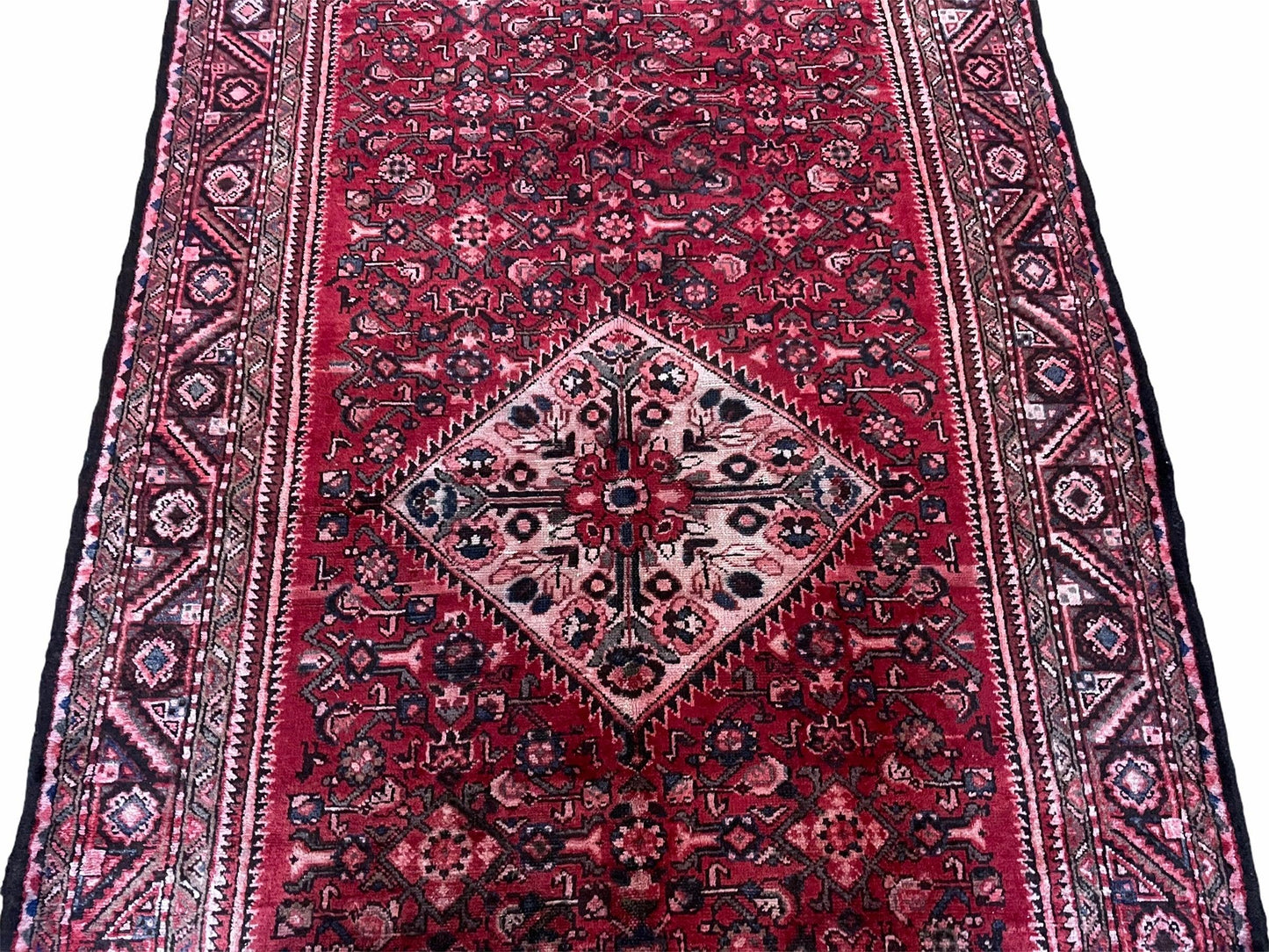 5.5 X 10 Antique Handmade Wool Tribal Gallery Rug All Over Red Runner Corridor